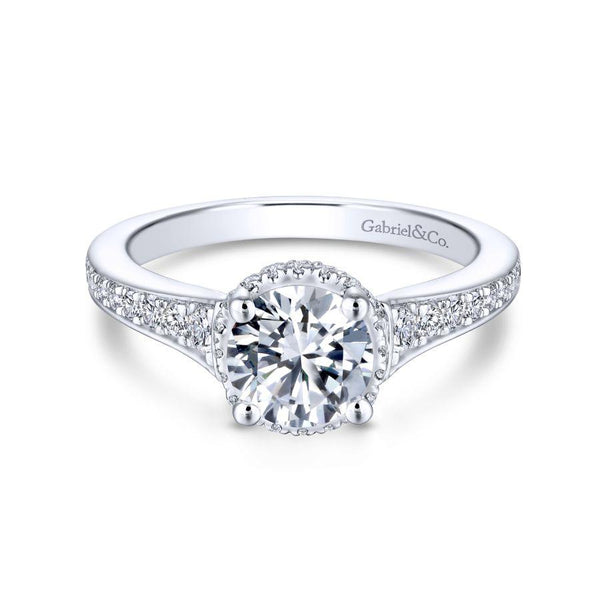 Gabriel Infinity Collection White Gold Straight Engagement Ring (0.56 CTW)