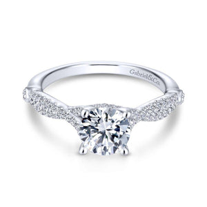 Gabriel Contemporary Collection White Gold Twisted Engagement Ring (0.24 CTW)