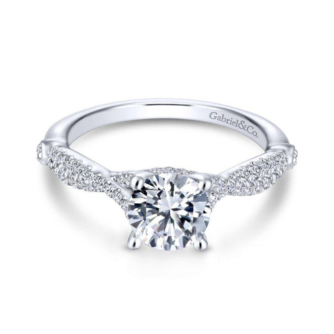 Gabriel Contemporary Collection White Gold Twisted Engagement Ring (0.24 CTW)
