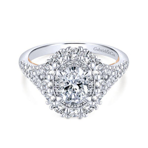 Gabriel Embrace Collection White Gold Double Halo Engagement Ring (1.37 CTW)