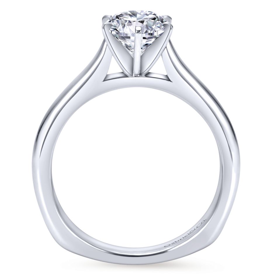 Cut Diamond Ring Euro Shank Band Gabriel Bridal Collection White