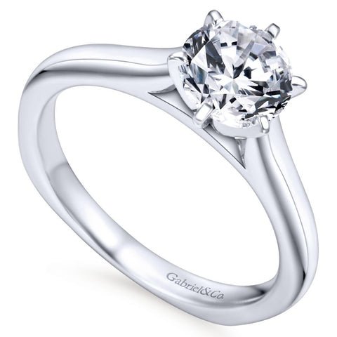 Gabriel Bridal Collection White Gold European Shank Solitaire Engagement Ring