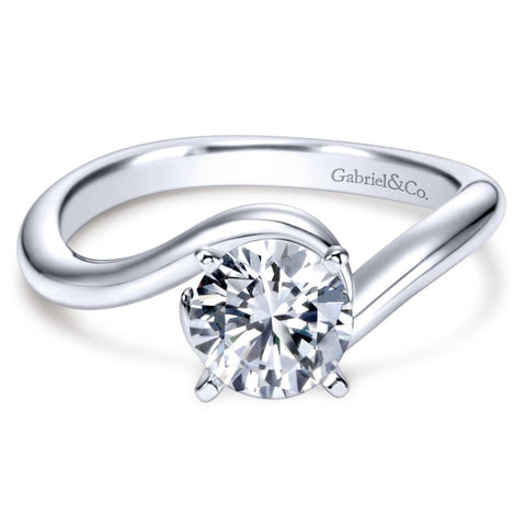 Gabriel Bridal Collection White Gold Round Bypass Engagement Ring