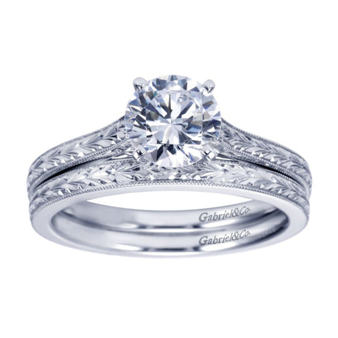 Gabriel Bridal Collection White Gold Straight Engagement Ring