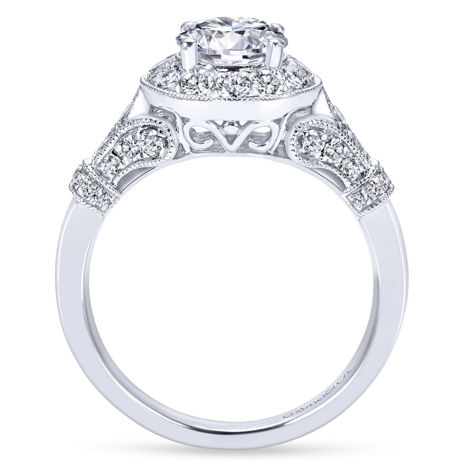 Filigree halo hot sale engagement ring