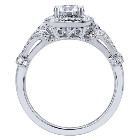 Gabriel Bridal Collection White Gold Halo Engagement Ring (0.34 ctw)