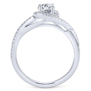 Gabriel Bridal Collection White Gold Halo Engagement Ring (0.15 ctw)