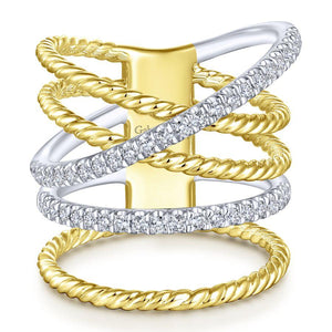 Gabriel & Co. Hampton Yellow Gold|White Gold Jewelry Ring (0.44 CTW)