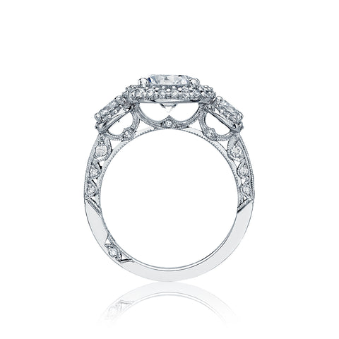 Tacori 18k White Gold Blooming Beauties Round Diamond Engagement Ring (1.27 CTW)