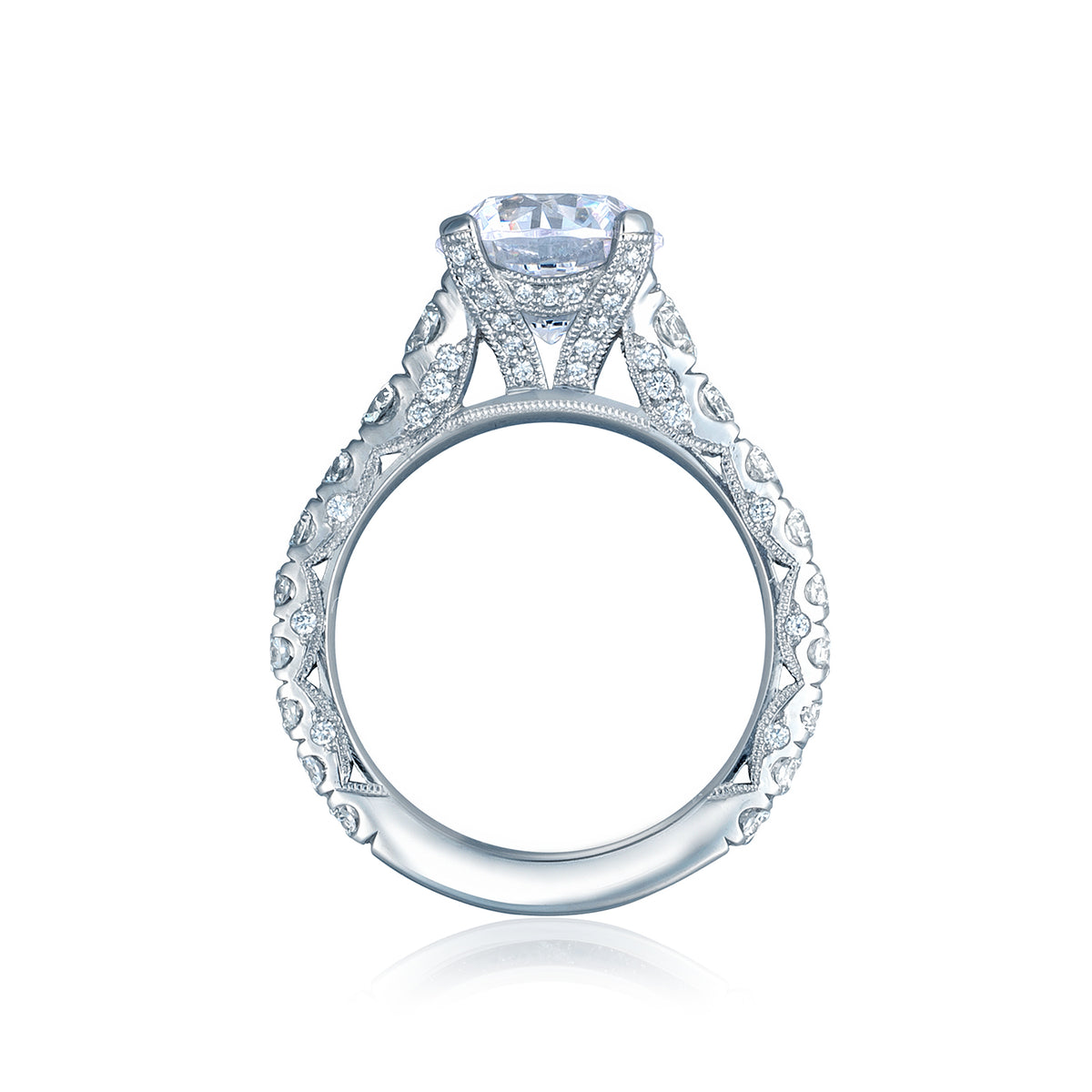 Tacori Platinum RoyalT Round Diamond Engagement Ring Setting (1.65 CTW