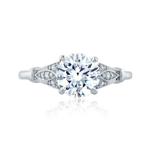 A.JAFFE Art Deco Round Diamond Diamond Engagement Ring (0.11 ctw)