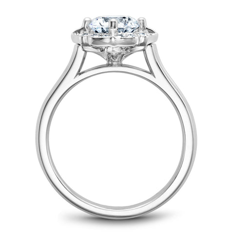 Noam Carver White Gold Engagement Ring with Floral Halo (0.11 CTW)