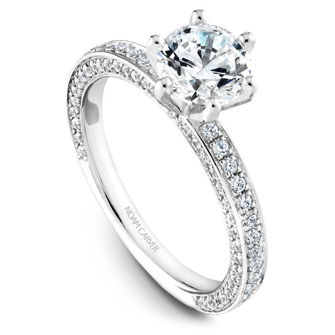 Noam Carver White Gold Vintage Diamond Engagement Ring (0.64 CTW)