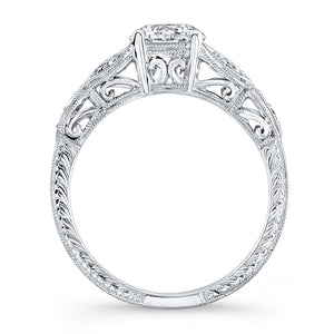 Jolie Designs Round Diamond Vintage Engagement Ring (0.12 CTW)