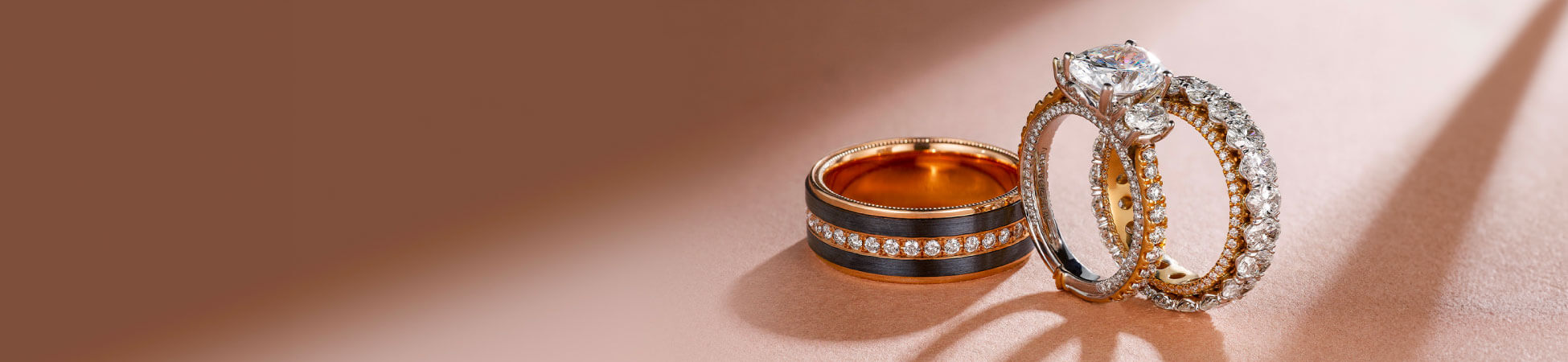 Three Stone Bezel Set Diamond Ring - Abhika Jewels