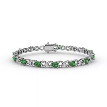 Load image into Gallery viewer, Fana Emerald and Diamond Pear Shape Bracelet
