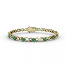 Load image into Gallery viewer, Fana Emerald and Diamond Pear Shape Bracelet