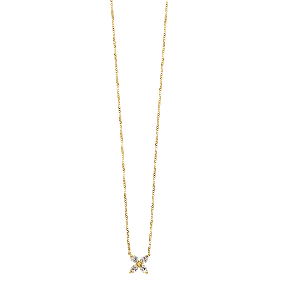 Single Flower Diamond Necklace