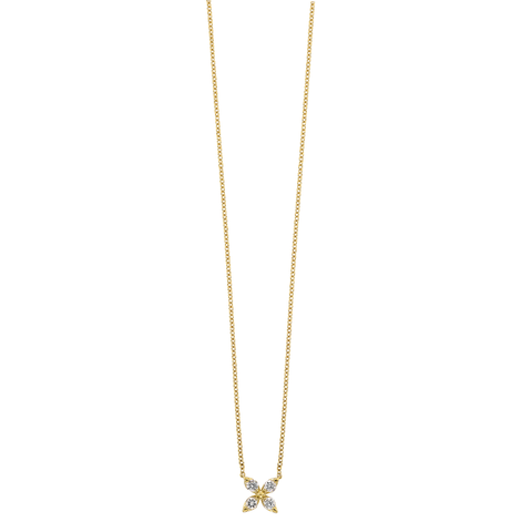 Single Flower Diamond Necklace