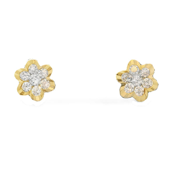 Diamond Flower Studs