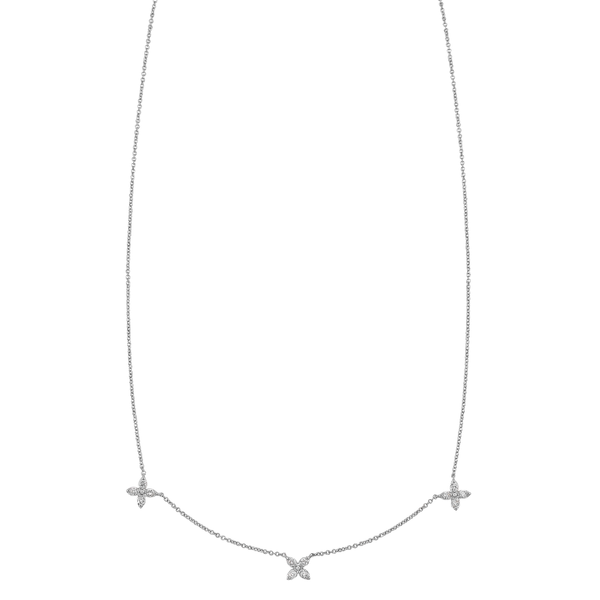 Three Flower Diamond Necklace