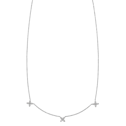 Three Flower Diamond Necklace