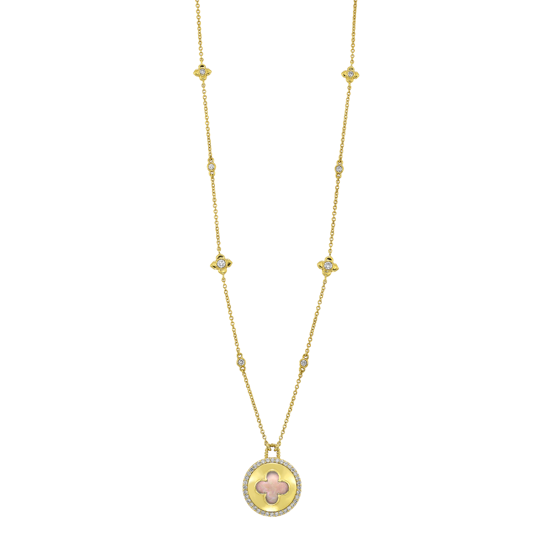 Diamond & Mother of Pearl Quatrefoil Necklace