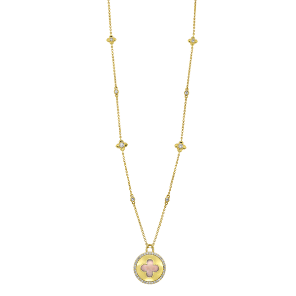Diamond & Mother of Pearl Quatrefoil Necklace