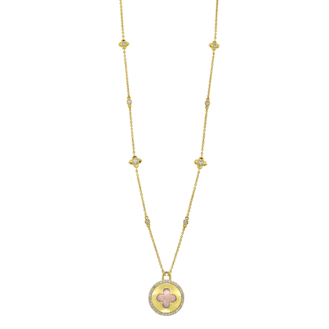 Diamond & Mother of Pearl Quatrefoil Necklace