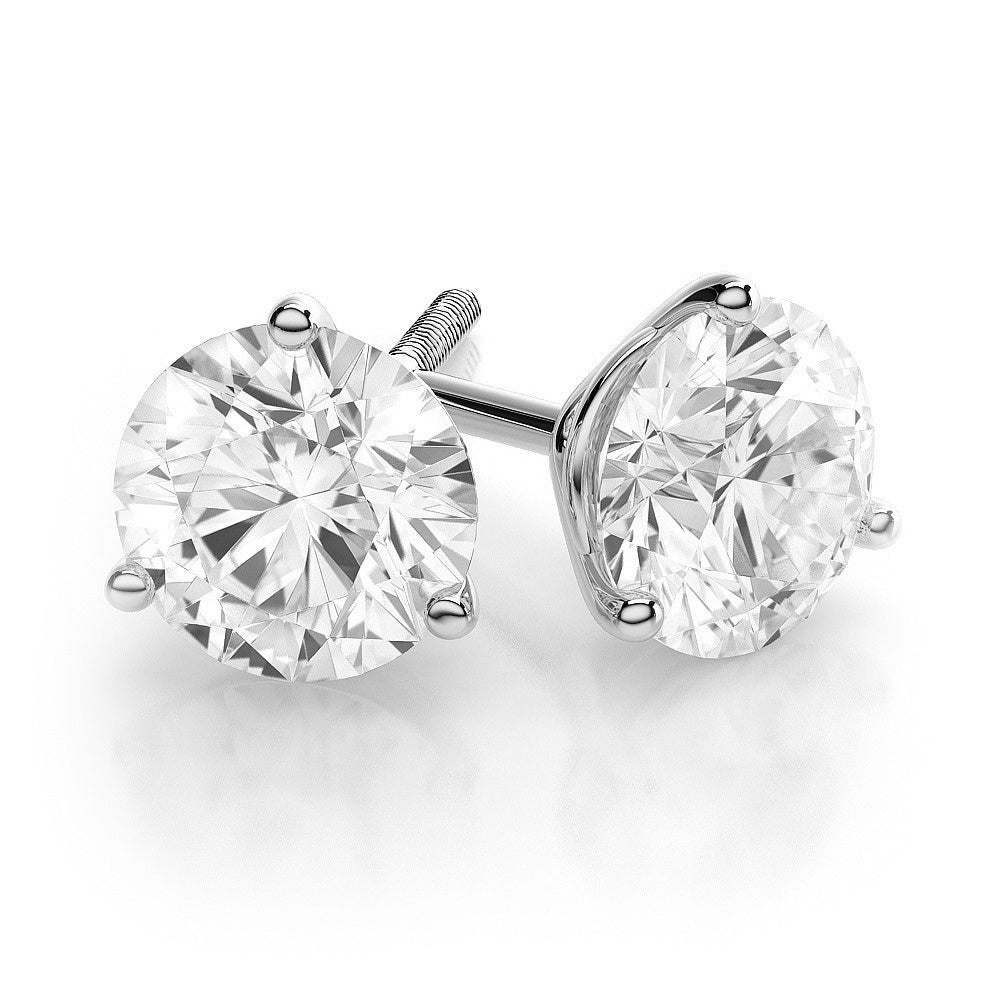 .60 CTW Diamond Studs in 14K White Gold-GIA Certified Collection