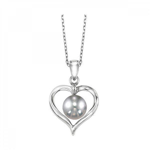 Grey Pearl Heart Shaped Pendant