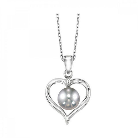 Grey Pearl Heart Shaped Pendant