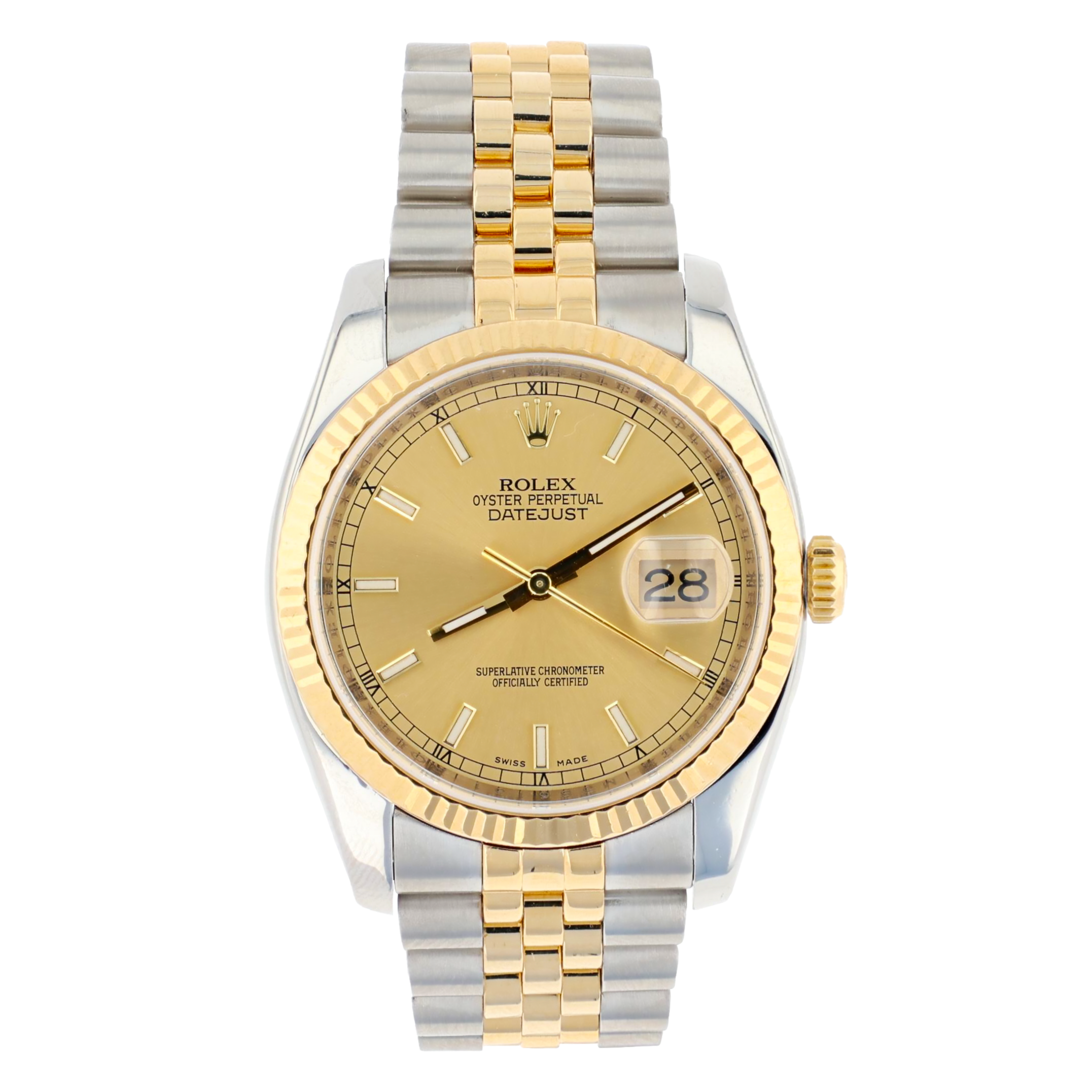 Rolex 116233 Datejust Rolesor Oystersteel 18K Yellow Gold 36mm