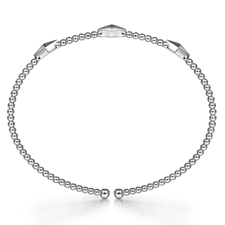 Gabriel & Co. 14K White Gold Bujukan Pyramid Stations Bangle
