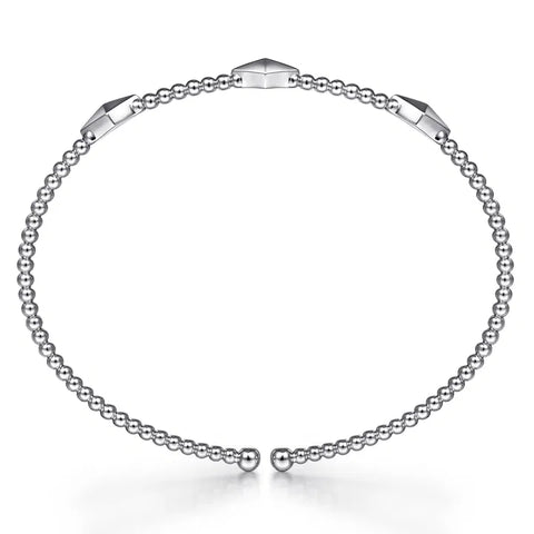 Gabriel & Co. 14K White Gold Bujukan Pyramid Stations Bangle