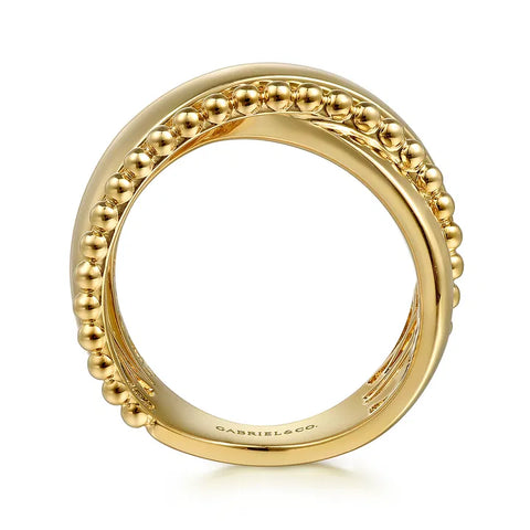 Gabriel & Co. 14K Yellow Gold Bujukan Criss Cross Ring
