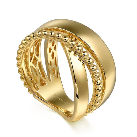 Gabriel & Co. 14K Yellow Gold Bujukan Criss Cross Ring