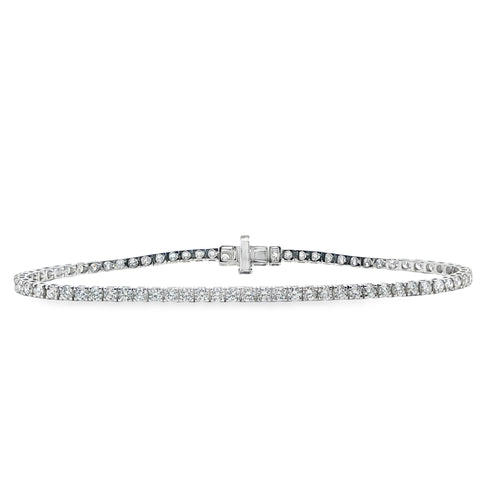 3.00ctw Lab-Grown 4-Prong Tennis Bracelet 14KW