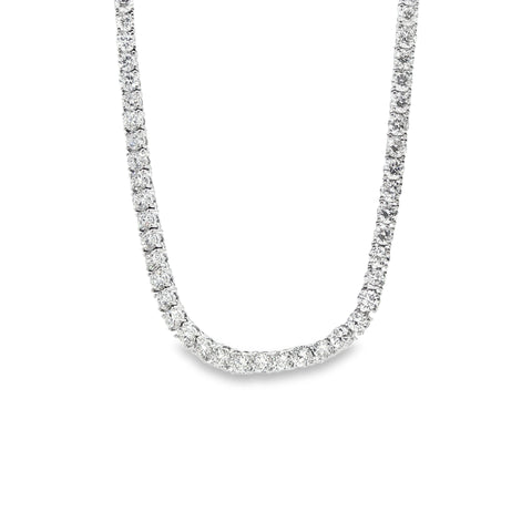 10.00ctw Lab-Grown 4-Prong Straight Line Necklace 14KW