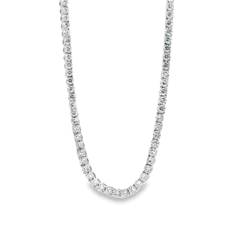 7.00ctw Lab-Grown 4-Prong Straight Line Necklace 14KW