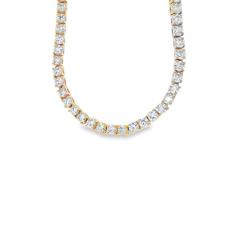 5.00ctw Lab-Grown 4-Prong Straight Line Necklace 14KY