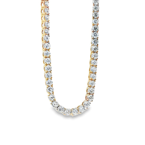 7.00ctw Lab-Grown 4-Prong Straight Line Necklace 14KY