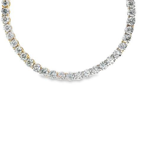 15.00ctw Lab-Grown 4-Prong Straight Line Necklace 14KY 18