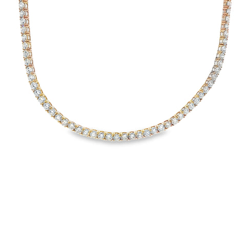 10.00ctw Lab-Grown 4-Prong Straight Line Necklace 14KY