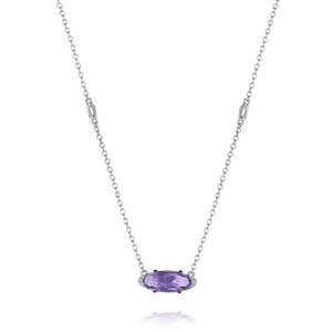 Tacori Horizon Shine Oval Amethyst & Diamond Pendant Necklace