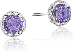 Tacori Petite Crescent Crown Collection Amethyst Stud Earrings