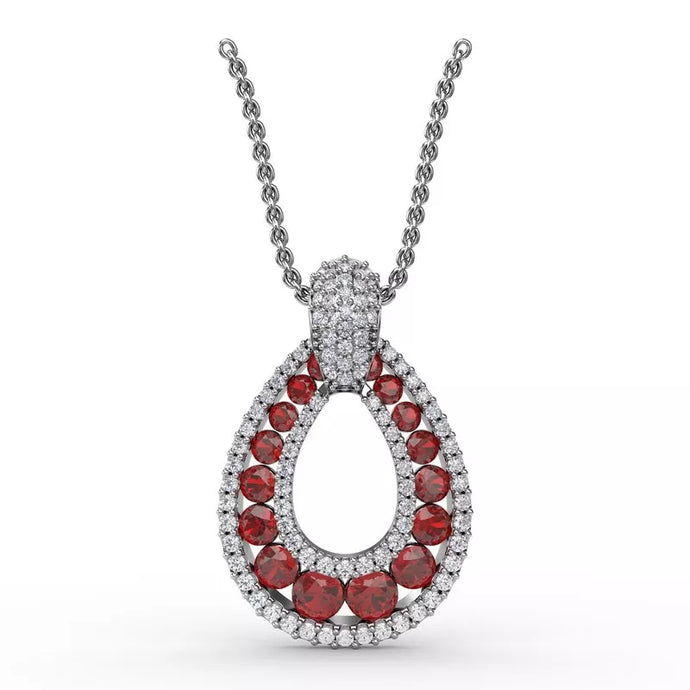 Fana Steal The Spotlight Ruby and Diamond Pendant Necklace