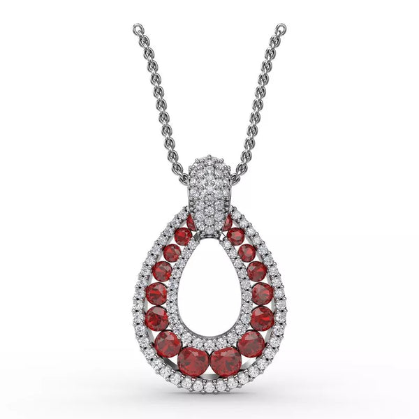 Fana Steal The Spotlight Ruby and Diamond Pendant Necklace