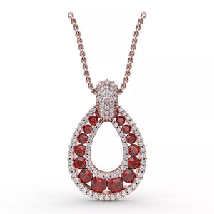Fana Steal The Spotlight Ruby and Diamond Pendant Necklace