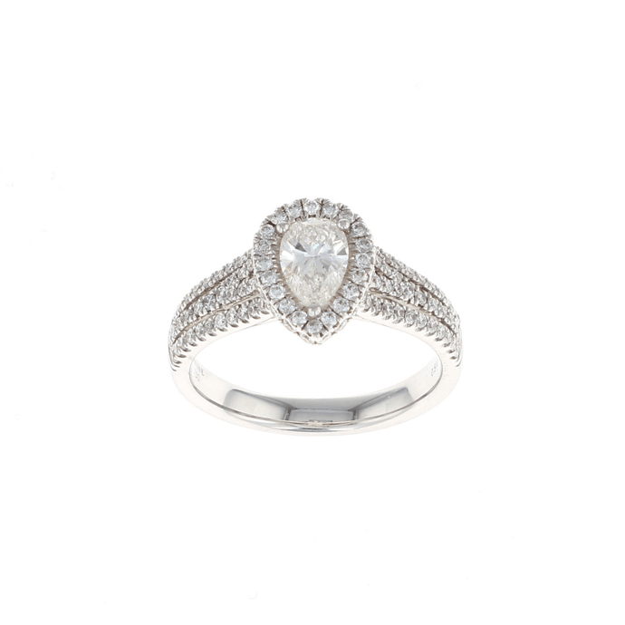Pear Halo Complete Engagement Ring (1.16CTW)